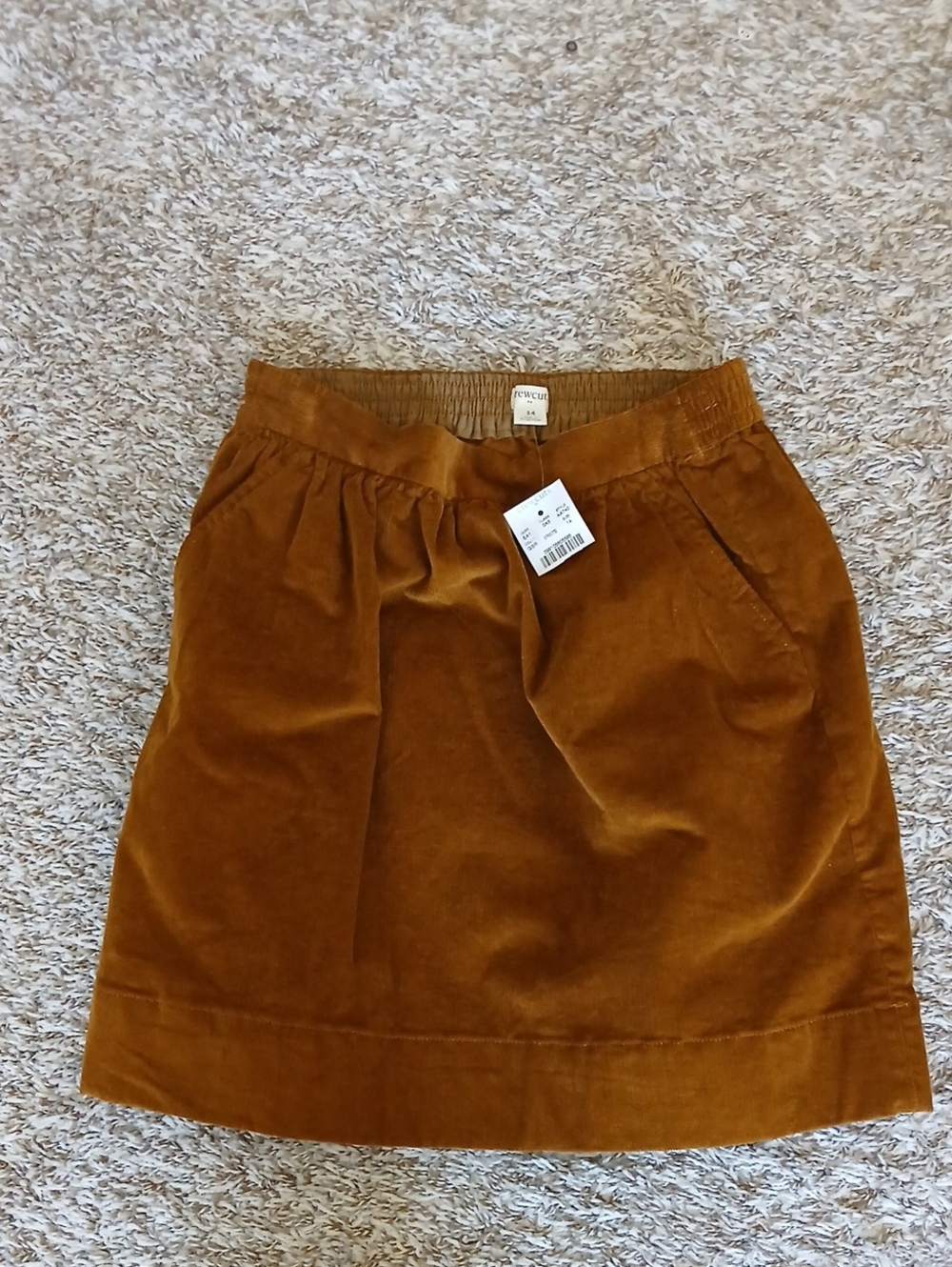 Crewcut Corduroy A-Line Skirt With Pockets in Rust Brown NWT 14
